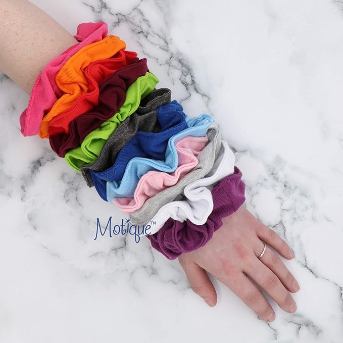 Large Solid Scrunchie - Set of 6 - Dark Heather Grey