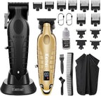 KEMEI Hair Clippers for Men, Professional Clipper and Trimmers Set, Cordless Zero Gap Trimmer for Men with LED Display, 11 Guide Combs