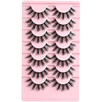 FARRED Fluffy Lashes Natural Eyelashes Short Wispy Eye Lash Strips 7 Pairs Separated Volume Eyelash Pack 16mm Dramatic Wispies Fake Strip Lashes Clusters Cat Eye Pestañas Spiky Look (A17 | 9-16MM)