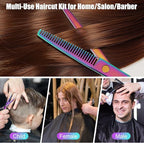 Hair Cutting Scissors Set, Professional Haircut Scissors Kit with Cutting Scissors Thinning Scissors for Barber/Salon/Home/Men/Women/Kids/Adults(Rainbow)