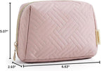 BAGSMART Small Makeup Bag, Travel Cosmetic Bag Make Up Pouch Small Travel Essentials for Women Dorm Room Essentials Pouch,Water-resistant Toiletry Bag,Makeup Organizer Bag, Pink