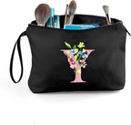 SEAMOON Women Birthday Unique Initial Funny Gifts for Teenage Girl Sister Friends Bridesmaid Personalized Travel Make up Cosmetic Bag with Mirror Valentines Mothers Day Christmas Graduation Y