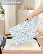 Hanging Toiletry Bag, Travel Toiletries Bag with Hanging Hook, Water Resistant Makeup Cosmetic Organizer for Full Sized Container, Shampoo, Portable Wash Bag for Travel Size Essentials - Blue Flower