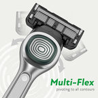 DORCO SLEEK Six Blade Razor System with Multi-Flex Technology Refill Set, Precision Shaving Razor Replacement Cartridge (4 Pack)