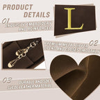 Personalized Initial Makeup Bag,Preppy Suede Cosmetic Bag for Teen Girls,Small Monogram Travel Toiletry Bag With Gold Embroidered Letter,Trendy Stuff Custom Christmas Gift for Women(Coffee-L)