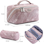 BOYATU Travel Makeup Bag Cosmetic Bags for Women: 3 Sets Large Capacity Make up Bag - Portable Toiletry Bags with Handle for Women(F-2-Purple)