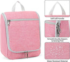 Della Gao Hanging Travel Toiletry bag for Women, Water-resistant Durable Nylon Toiletries Organizer for Cosmetics, Makeup Brushes, Bathroom Bag, Pink