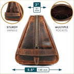 ELIZO Premium REAL Leather Toiletry Bag for Men Dopp Kitt Hanging Mens Toiletry Large TSA Toiletries Bag Shaving Grooming Bag Organizer