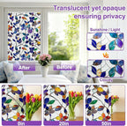 Window Privacy Film Stained Glass Window Film Frosted Window Film Window clings Non-Adhesive Reusable Decorative for Home Removable (Purple Frosted, 17.5 X 78.7 in)