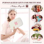 for Christmas Day Gifts, Travel Makeup Bag for Women, Initial Make Up Bag Set for 6 7 8 9 10 11 12 13 Years Old Kids Tween Girls, Large Cosmetic Skincare Bags for Birthday Gifts, White X