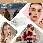 Makeup Bag Travel Cosmetic Bag for Women, Zipper Make Up Pouch, Floral Flowers Toiletry Organizer Makeup with Handle, Cosmetic Travel Cloth Bag (Blue Bow Tie)