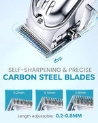 Professional Cordless Hair Clippers for Men, Trimmers Set and Barber Clippers for Haircut, Beard Trimmer Kit with LCD Display, Grooming Set, Rechargeable Hair Cutting Machine for Family