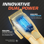 Fagaci Hair Clippers for Men Professional with Precise Cutting, Turbo Power Professional Barber Clippers Cordless, Powerful Motor Fade Mens Hair Clipper Set, Precision Blades Haircut Machine Kit
