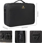 MONSTINA Rolling Makeup Train Case with Large Makeup Travel Train Case and 4 Portbale Cosmestic Bag,Makeup Case for Hairstylist,Makeup Artist Trolley Travel Makeup Case(Black)