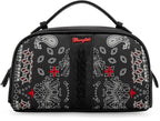 Montana West Wrangler Makeup Bag for Women Small Cosmetic Toiletry Bags Western Paisley Make Up Pouch Durable Cute Travel Purse, Black