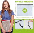 12 Pcs Plastic Mesh Zip File Bags, Waterproof Tear-Resistant Document File Folders, B5 Size Zipper Documents Pouch Document Organizer Bags for School Office Home Travel Storage(11.26×7.9 Inch)