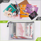 12 Pcs Plastic Mesh Zip File Bags, Waterproof Tear-Resistant Document File Folders, A5 Size Zipper Documents Pouch Document Organizer Bags for School Office Home Travel Storage(9.4×7.1Inch)