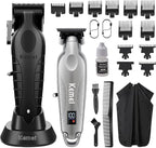 KEMEI Hair Clippers for Men, Professional Clipper and Trimmers Set, Cordless Zero Gap Trimmer for Men with LED Display, 11 Guide Combs