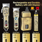 Professional Hair Clippers for Men Clippers and Trimmers Set, Cordless Hair Clippers, Haircutting Machine with Led Display for Barber Mens Grooming Kit
