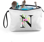 SEAMOON Bride to be Birthday Womens Unique Initial Monogram Gifts for Women Mom Personalized Travel Makeup Cosmetic Bag with Mirror Valentines Mothers Day Christmas Graduation N