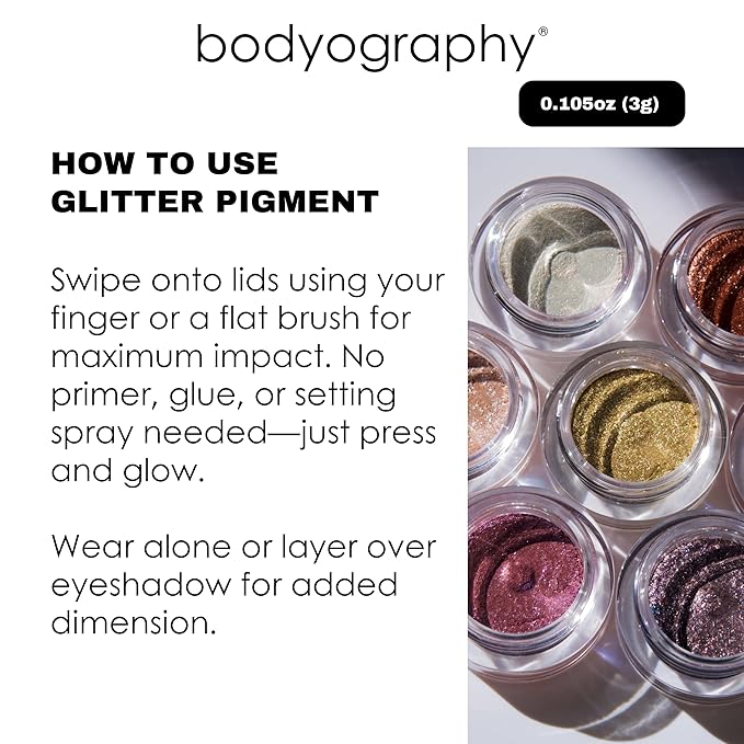 Bodyography Glitter Pigment - Caviar Smoky Brown for Women - 0.105 oz Eye Shadow
