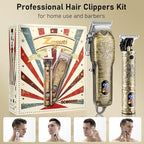 Hair Clippers Set for Men with Beard Trimmer,Professional Cordless Hair Trimmer for Men,Barber Kit Professional for Man Haircutting Machine with LED Display,Father's Day Gifts