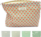 STARDW Aesthetic Floral Makeup Bag Cute Small Cosmetic Bags for Women Girls, Travel Toiletry Bag Large Capacity Zipper Makeup Pouch, Purse Organizer Pouches (Red Floral)