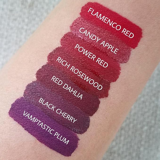 Aromi Maroon Matte Liquid Lipstick | Dark Red, Bordeaux Lip Color with Warm Undertones, Vegan, Cruelty-free, Long-wear, Waterproof, Handmade (Rich Rosewood)