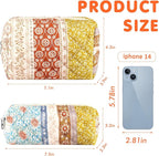 2Pcs Floral Makeup Bag for Women Cotton Quilted Coquette Cosmetic Bag Cute Zipper Mixed Flower Makeup Pouch Aesthetic Portable Pencil Pouch Travel Toiletry Bag Trendy Cloth Skincare Bag
