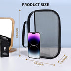 3 Pack Clear Hard Shell Zipper Case, Clear Makeup Bags with Handle, Hard Shell Travel Case, Waterproof Diaper Bag Organizing Pouches, Toiletry Bag for Travel, Hard Shell Zipper Case for Snacks