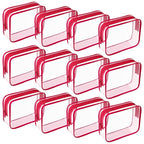 Weewooday 12 Pieces Clear Makeup Bags Cosmetic Storage Bags PVC Zipper Pouches Travel Waterproof Makeup Plastic Case for Women Organizing Toiletries Traveling Bathroom