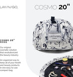 Lay-n-Go Cosmo Layflat Drawstring Cosmetic & Makeup Bag Organizer w/Zipper Pocket, Brush Loops & More, Cinch to Close, Lay Flat to Use, Durable, Machine Wash, Travel Toiletry Bag (20", Dogs)