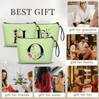 Happy Birthday Friendship Bridesmaid Team Gifts for Employees Women Mom Girl Daughter Teenage Personalized Make up Cosmetic Bag Travel with Mirror Mothers Day Christmas Graduation O