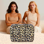 15''X11'' Makeup Bag with Removeable Lighted Mirror, Travel Makeup Case with 3 Color Lights Dimmable Brightness, Large Capacity Cosmetic Organizer Case with Detachable Dividers & Shoulder Strap
