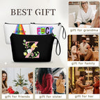 SEAMOON Bride to be Birthday Womens Unique Initial Monogram Gifts for Women Mom Personalized Travel Makeup Cosmetic Bag with Mirror Valentines Mothers Day Christmas Graduation Z