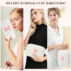 for Christmas Day Gifts, Travel Makeup Bag for Women, Initial Make Up Bag Set for 6 7 8 9 10 11 12 13 Years Old Kids Tween Girls, Large Cosmetic Skincare Bags for Birthday Gifts, White S