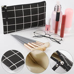 2 Pcs Small Cosmetic Bag, Multi-Function Canvas Cosmetic Pouch Small Zipper Pouch Makeup Bag Purse Pouches Cute Makeup Pouch Christmas Gifts Stocking Stuffers for Women