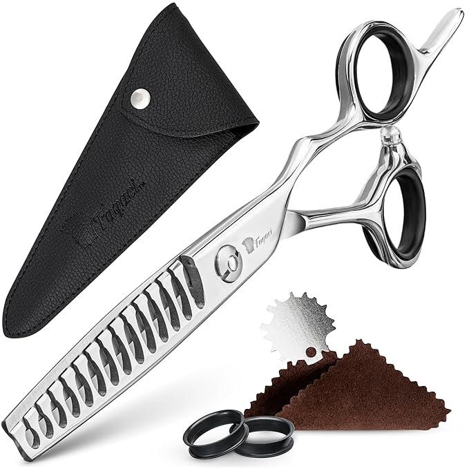 Fagaci Hair Thinning Scissors 6" with 440C Steel, Ultra Sharp & Superior Cuts Texturizing Shears, Extreme Durability Texturizing Scissors, Barber Thinning Shears, Hair Cutting for Women & Men