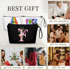 Birthday Friendship Womens Bridesmaid Proposal Coolest Gifts for Sister Teacher Coworkers Bride Personalized Travel Makeup Cosmetic Bag with Mirror Valentines Mothers Day Christmas Graduation F