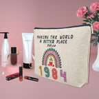 41st Birthday Gifts for Women, Her, 41st Birthday Decorations Makeup Bags, 1984 Anniversary 41 Year Old Gift Ideas for Mom, Wife, Sister, Best Friends, Mothers Day, Christmas Small Cosmetic Travel Bag
