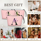 SEAMOON Maid of Honor Friendship Birthday Gifts for Women Her Aunt Sister Bridesmaid Coworkers Bride Personalized Makeup Cosmetic bag with Mirror Mothers Day Christmas Graduation A