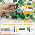 Window Privacy Film Stained Glass Window Film Rainbow Window Film Window clings Non-Adhesive Reusable Decorative for Room(Green Rainbow, 45.2 X 78.7 in)