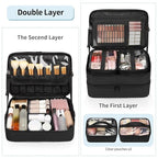 Large Makeup Train Case with Makeup Travel Bag and 4 Clear Makeup Bags for Hairstylist, Hairdresser Bag with Detachable Pouch,Heat Insulation Anti-scalding for Hairdressing Organizer Big wheels