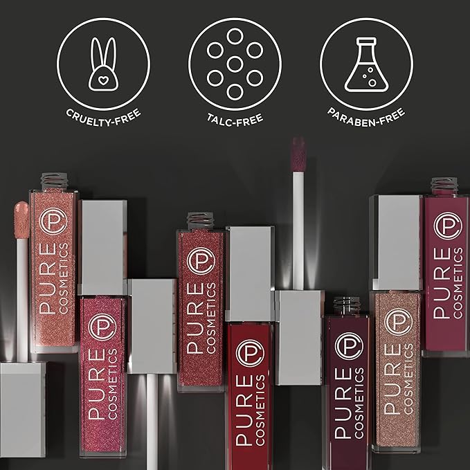 Pure Illumination Light-Up Lip Gloss with LED-Lit Applicator Brush + Side Mirror, Non-Sticky, Moisturizing Hydrating Lip Glosses with Lanolin, Jojoba Oil, & Vitamin E, Party Girl Pink