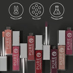 Pure Illumination Light-Up Lip Gloss with LED-Lit Applicator Brush + Side Mirror, Non-Sticky, Moisturizing Hydrating Lip Glosses with Lanolin, Jojoba Oil, & Vitamin E, Femme Fatale