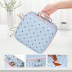 Travel Makeup Bag,Waterproof Cosmetic Organizer, Adjustable Dividers,Portability Cosmetic Train Case,Makeup organizer,Gift for Women,Girls Gift (Blue+Pink)