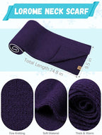 Winter Beanie Hat Scarf Gloves, Warm Fleece Knit Hat Long Scarf Neck Warmer Touch Screen Winter Gloves Set Gifts for Women