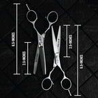 Ronin Hair Cutting Shears Set by Tokko Katana, Professional Scissor Kit, 6.5" Sharp Stainless Steel Regular & Thinning Haircut, Grooming Scissors for Barber, Hairdresser, Salon Professional, & DIY