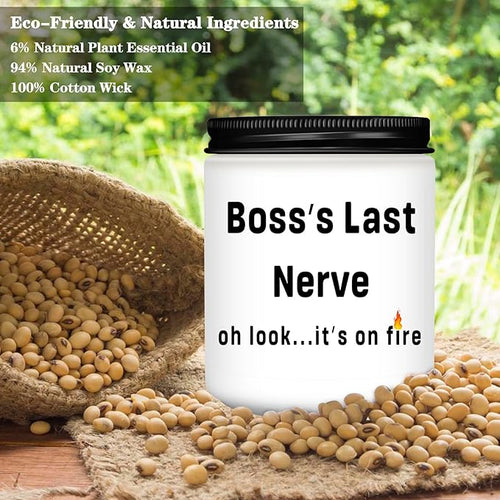 Boss Gifts,Boss Lady Gifts for Women, Men, Funny Anniversary Christmas Birthday Best Gift for Him, Her - Lavender Scented Candles