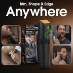 Bell+Howell Vacutrim Cordless Beard Trimmer – Rechargeable Electric Shaver with Built-in Vacuum, 20 Trim Settings, LED Indicator – for Mustache, Sideburns, Facial Hair – Deluxe, 7.5" As Seen On TV